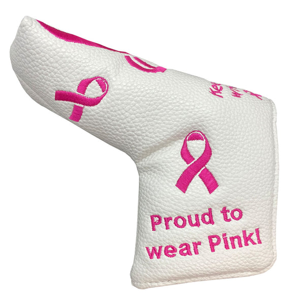 proud to wear pink golf blade putter cover