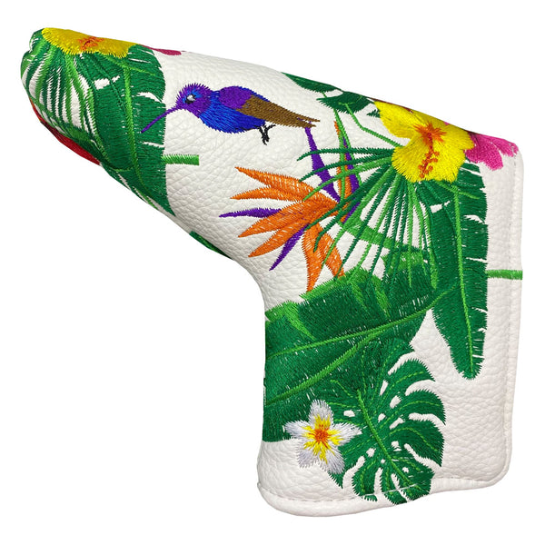 floral blade putter cover with magnetic closure