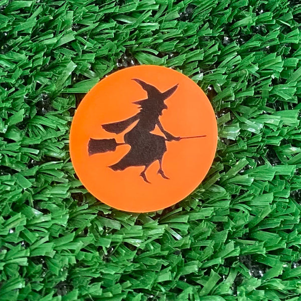 Witch Quarter Size Plastic Golf Ball Marker