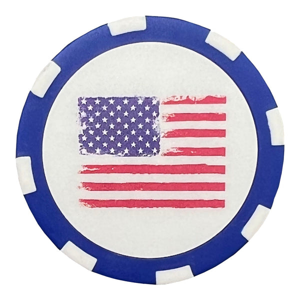 usa golf poker chip that is double sided