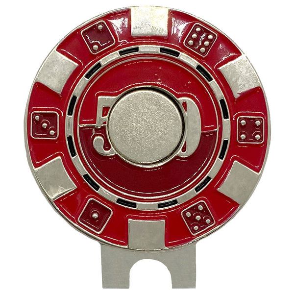 giggle golf red poker chip magnetic hat clip