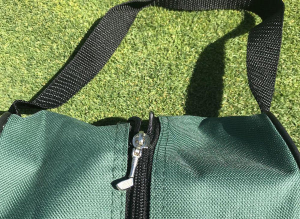 golf club zipper pull on custom mesh golf shoe bag
