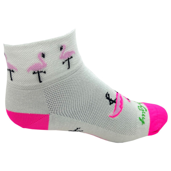 Giggle Golf Flamingos Golf Socks with it's flocktail time on the inseam