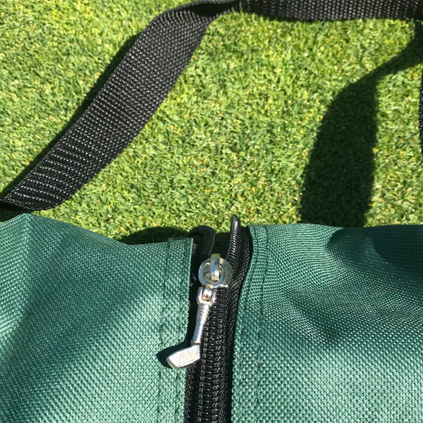 diamond in the rough golf shoe bag with golf club zipper pulls