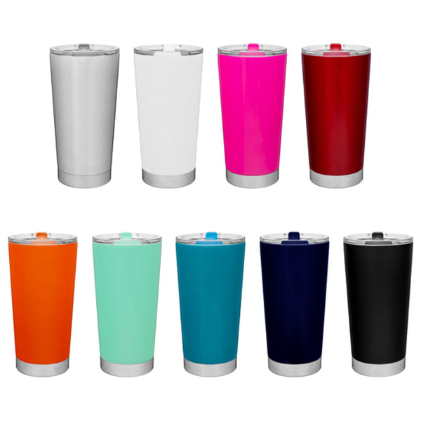 Customizable 20 oz Swivel Lid Stainless Steel Tumbler With Nine Color Options