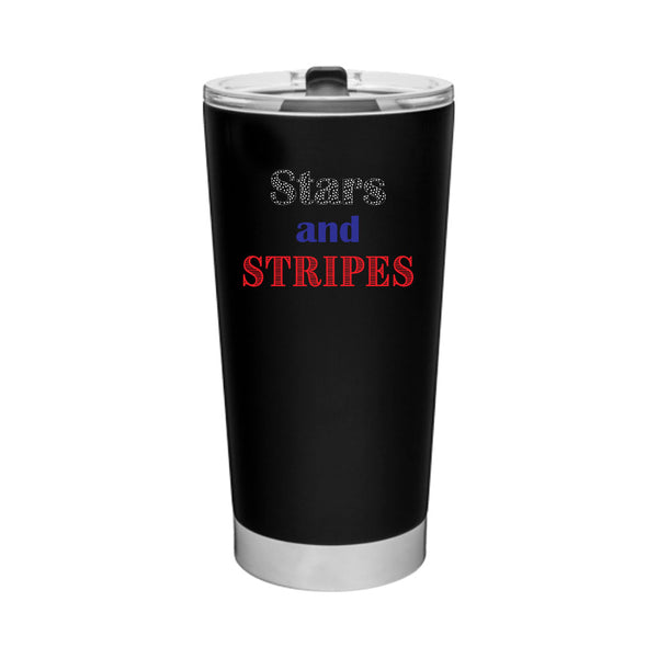 customizable stainles steel tumbler stars and stripes design