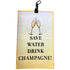 Save Water Drink Champagne (Bubbles) Waffle Golf Towel With Carabiner Clip