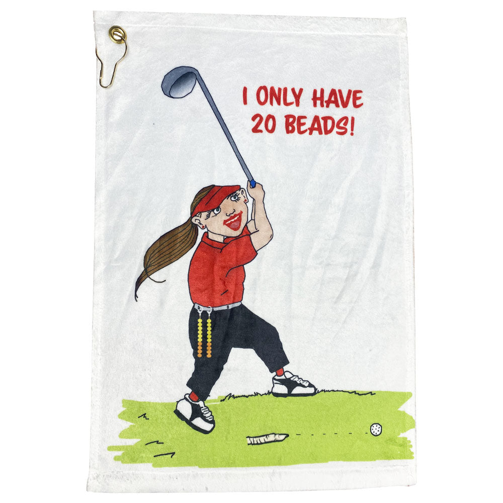 I only have 20 beads (golf counter) funny golf towel for women