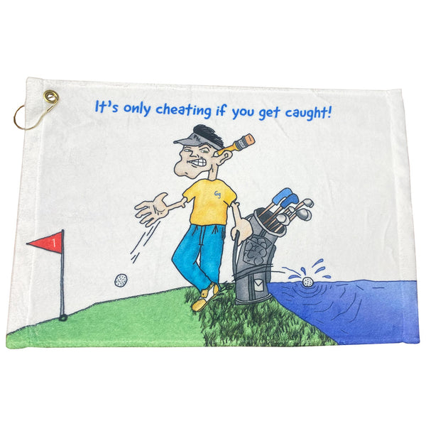 it's only cheating if you get caught funny golf towel