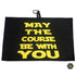 may the course be with you waffle golf towel with matching poker chip
