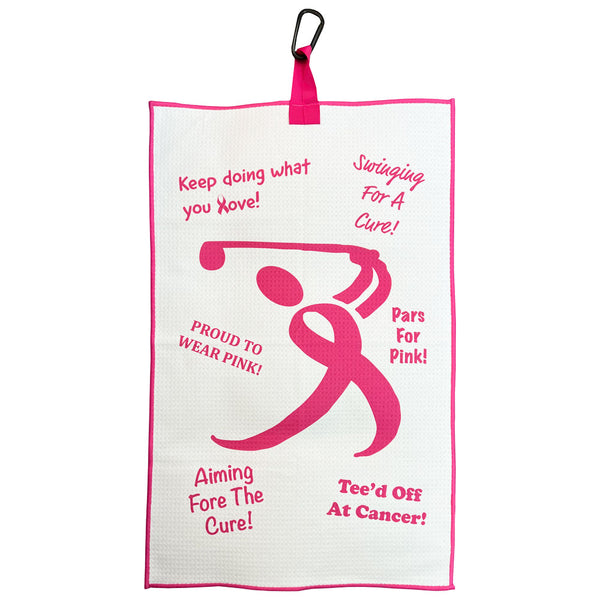 Giggle Golf Pink Ribbon Breast Cancer Awareness Waffle Golf Towel