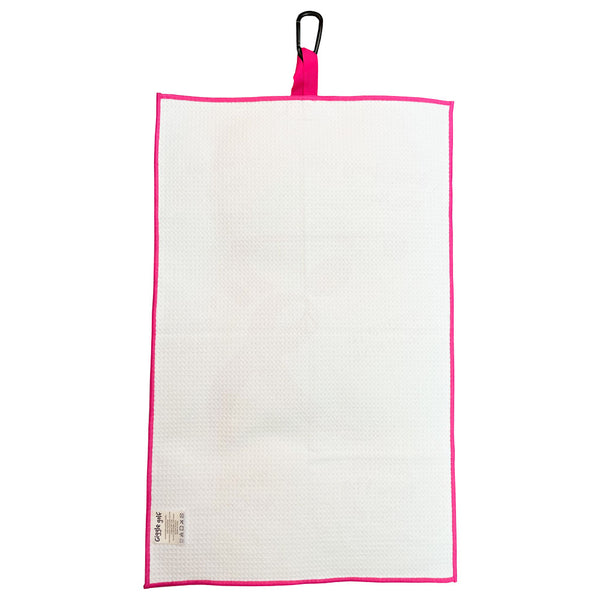 Giggle Golf Pink Ribbon Breast Cancer Awareness Waffle Golf Towel, Back Of Towel