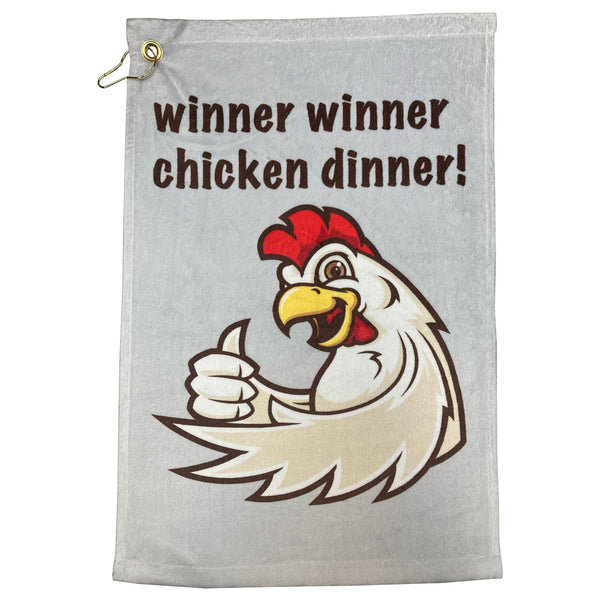 grey winner winner chicken dinner microfiber golf towel