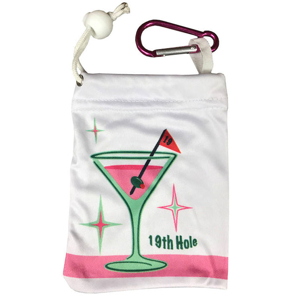 pink martini 19th hole clip on golf tee bag