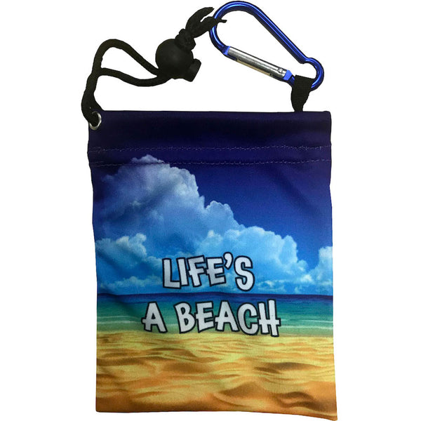 life's a beach tropical clip on golf tee bag