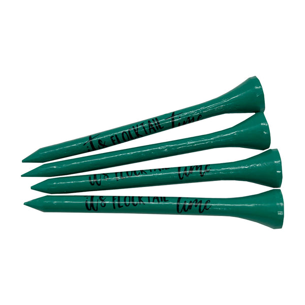 it's flocktail time teal wooden golf tees