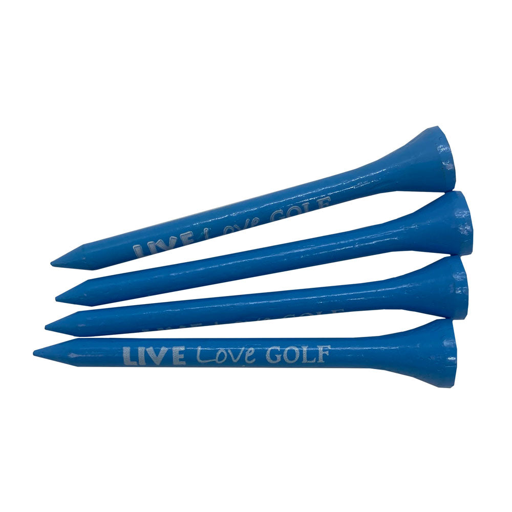 blue live love golf 2.75" wooden golf tees