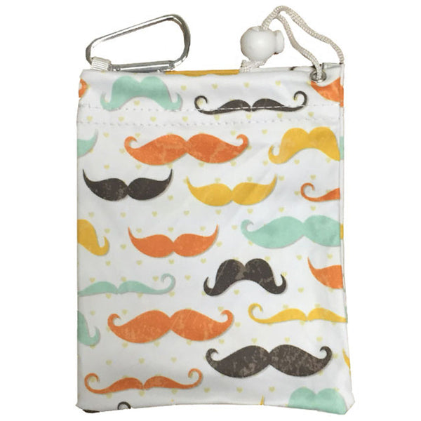 colorful mustaches clip on golf tee bag
