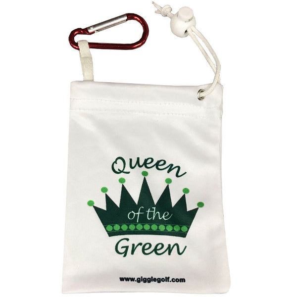 green crown queen of the green clip on golf tee bag