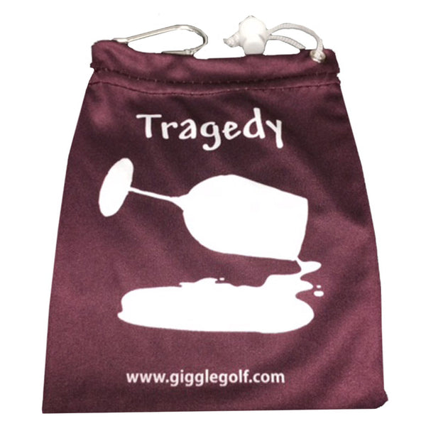 tragedy glass of wine spilling clip on tee bag