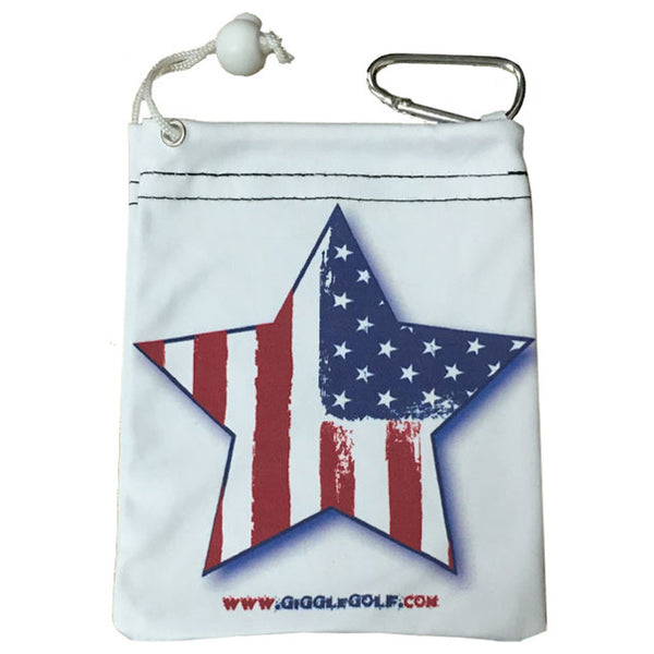 usa star flag clip on golf tee bag