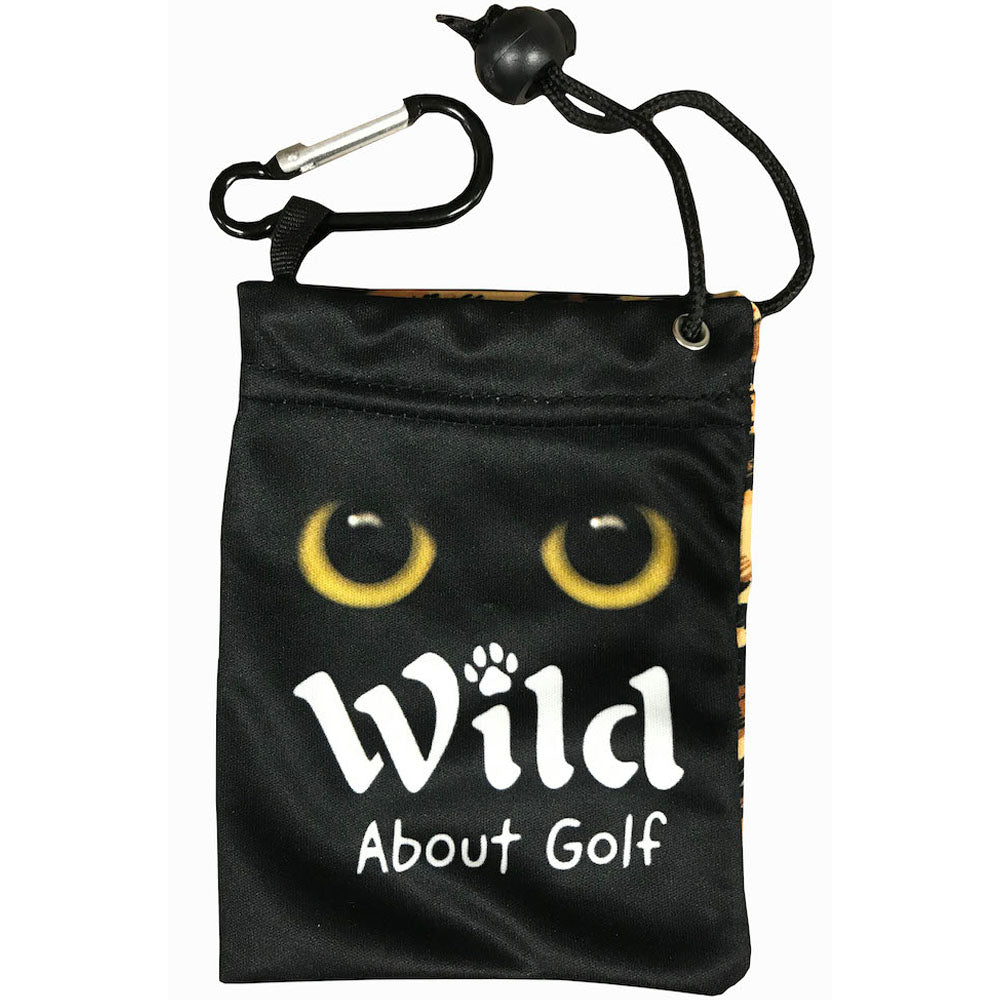 Wild About Golf Clip On Golf Tee Bag With Four Wooden Golf Tees
