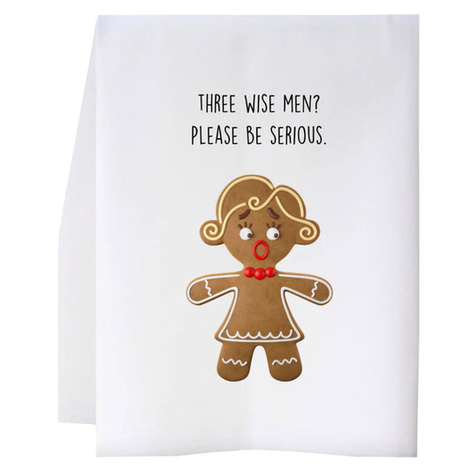 Three wise men? Please be serious. Funny kitchen towel.