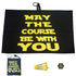 may the course be with you waffle golf towel, tee bag, four wooden tees and a poker chip