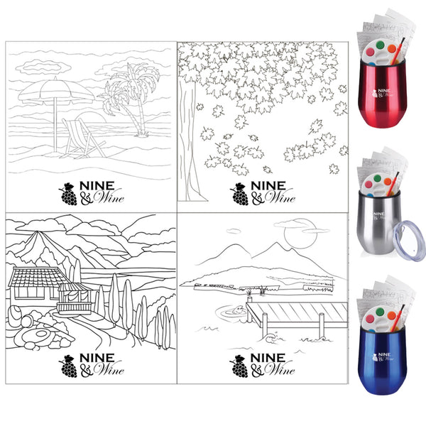 Giggle Golf Nine & Wine Paint Set & Wine Tumblers