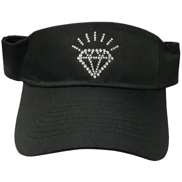black golf visor for women with a bling diamond design