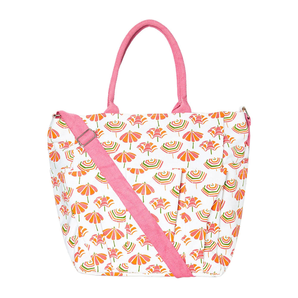 Beach Umbrellas Pink Weekender Tote