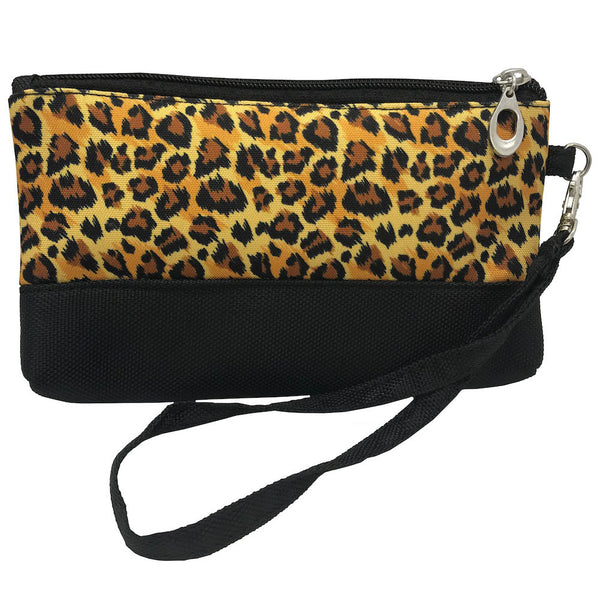 wild about golf leopard print Wristlet Pouch With Strap