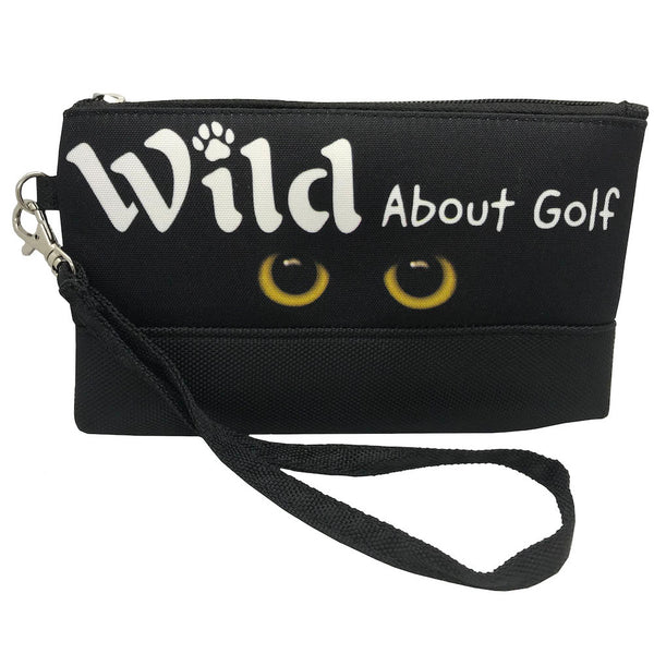 wild about golf cat eyes Wristlet Pouch With Strap